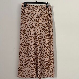 Free People Brown Leopard Maxi Skirt